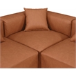 Meridian Furniture Cube Cognac Vegan Leather 8-Pc. U-Shaped Modular Sectional