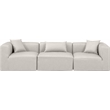 Meridian Furniture Cube Cream Vegan Leather 3-Pc. Modular Sofa