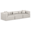 Meridian Furniture Cube Cream Vegan Leather 3-Pc. Modular Sofa