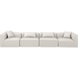 Meridian Furniture Cube Cream Vegan Leather 4-Pc. Modular Sofa