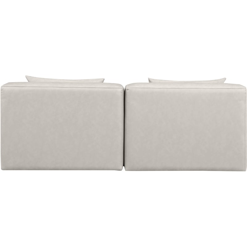 Meridian Furniture Cube Cream Vegan Leather 2-Pc. Modular Sofa