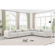 Meridian Furniture Cube Cream Vegan Leather 6-Pc. L-Shaped Modular Sectional
