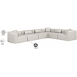 Meridian Furniture Cube Cream Vegan Leather 6-Pc. L-Shaped Modular Sectional