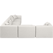 Meridian Furniture Cube Cream Vegan Leather 6-Pc. L-Shaped Modular Sectional
