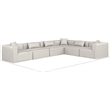 Meridian Furniture Cube Cream Vegan Leather 6-Pc. L-Shaped Modular Sectional