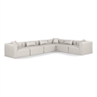 Meridian Furniture Cube Cream Vegan Leather 6-Pc. L-Shaped Modular Sectional