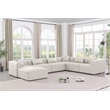 Meridian Furniture Cube Cream Vegan Leather 7-Pc. U-Shaped Modular Sectional