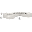 Meridian Furniture Cube Cream Vegan Leather 7-Pc. U-Shaped Modular Sectional