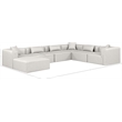 Meridian Furniture Cube Cream Vegan Leather 7-Pc. U-Shaped Modular Sectional
