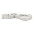 Meridian Furniture Cube Cream Vegan Leather 7-Pc. U-Shaped Modular Sectional