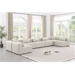 Meridian Furniture Cube Cream Vegan Leather 7-Pc. U-Shaped Modular Sectional