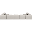 Meridian Furniture Cube Cream Vegan Leather 7-Pc. U-Shaped Modular Sectional