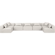 Meridian Furniture Cube Cream Vegan Leather 7-Pc. U-Shaped Modular Sectional