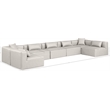 Meridian Furniture Cube Cream Vegan Leather 7-Pc. U-Shaped Modular Sectional