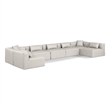 Meridian Furniture Cube Cream Vegan Leather 7-Pc. U-Shaped Modular Sectional