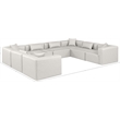 Meridian Furniture Cube Cream Vegan Leather 8-Pc. U-Shaped Modular Sectional