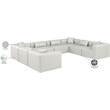 Meridian Furniture Cube Cream Vegan Leather 8-Pc. U-Shaped Modular Sectional