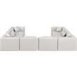 Meridian Furniture Cube Cream Vegan Leather 8-Pc. U-Shaped Modular Sectional