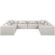 Meridian Furniture Cube Cream Vegan Leather 8-Pc. U-Shaped Modular Sectional