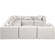 Meridian Furniture Cube Cream Vegan Leather 8-Pc. U-Shaped Modular Sectional