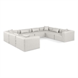 Meridian Furniture Cube Cream Vegan Leather 8-Pc. U-Shaped Modular Sectional