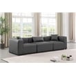 Meridian Furniture Cube Charcoal Grey Vegan Leather 3-Pc. Modular Sofa