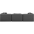 Meridian Furniture Cube Charcoal Grey Vegan Leather 3-Pc. Modular Sofa