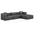 Meridian Furniture Cube Grey Vegan Leather 4-Pc. L-Shaped Modular Sectional