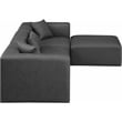 Meridian Furniture Cube Grey Vegan Leather 4-Pc. L-Shaped Modular Sectional