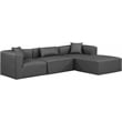 Meridian Furniture Cube Grey Vegan Leather 4-Pc. L-Shaped Modular Sectional