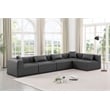 Meridian Furniture Cube Grey Vegan Leather 5-Pc. L-Shaped Modular Sectional