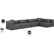 Meridian Furniture Cube Grey Vegan Leather 5-Pc. L-Shaped Modular Sectional