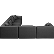Meridian Furniture Cube Grey Vegan Leather 6-Pc. L-Shaped Modular Sectional