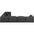 Meridian Furniture Cube Grey Vegan Leather 6-Pc. L-Shaped Modular Sectional