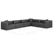 Meridian Furniture Cube Grey Vegan Leather 6-Pc. L-Shaped Modular Sectional