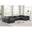 Meridian Furniture Cube Grey Vegan Leather 6-Pc. U-Shaped Modular Sectional