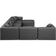 Meridian Furniture Cube Grey Vegan Leather 7-Pc. U-Shaped Modular Sectional