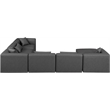 Meridian Furniture Cube Grey Vegan Leather 7-Pc. U-Shaped Modular Sectional