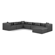 Meridian Furniture Cube Grey Vegan Leather 7-Pc. U-Shaped Modular Sectional