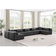 Meridian Furniture Cube Grey Vegan Leather 7-Pc. U-Shaped Modular Sectional