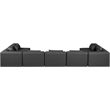 Meridian Furniture Cube Grey Vegan Leather 7-Pc. U-Shaped Modular Sectional