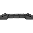 Meridian Furniture Cube Grey Vegan Leather 7-Pc. U-Shaped Modular Sectional