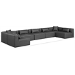 Meridian Furniture Cube Grey Vegan Leather 7-Pc. U-Shaped Modular Sectional