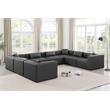 Meridian Furniture Cube Grey Vegan Leather 8-Pc. U-Shaped Modular Sectional