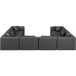 Meridian Furniture Cube Grey Vegan Leather 8-Pc. U-Shaped Modular Sectional