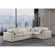 Meridian Furniture Comfy Beige Linen Textured Fabric 4-Pc. Modular Sectional