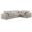 Meridian Furniture Comfy Beige Linen Textured Fabric 4-Pc. Modular Sectional