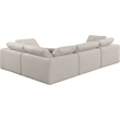 Meridian Furniture Comfy Beige Linen Textured Fabric 4-Pc. Modular Sectional