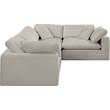 Meridian Furniture Comfy Beige Linen Textured Fabric 4-Pc. Modular Sectional
