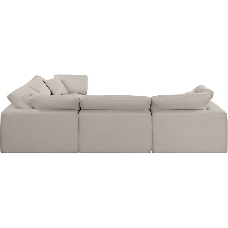 Meridian Furniture Comfy Beige Linen Textured Fabric 4-Pc. Modular Sectional